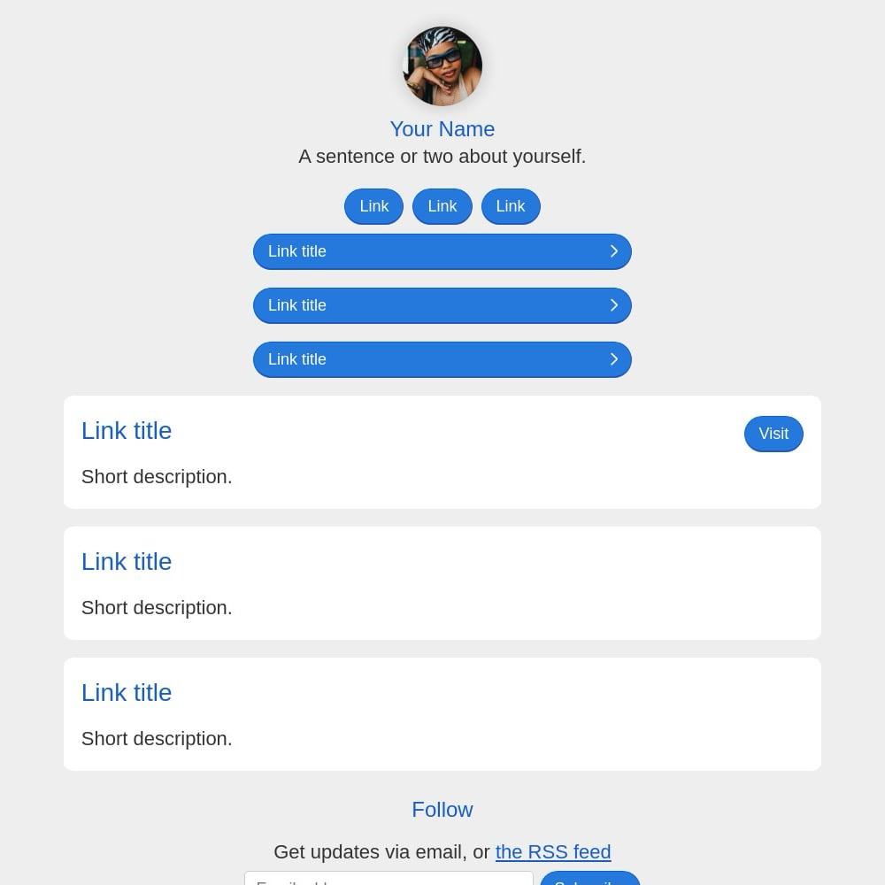 Screenshot of an example email