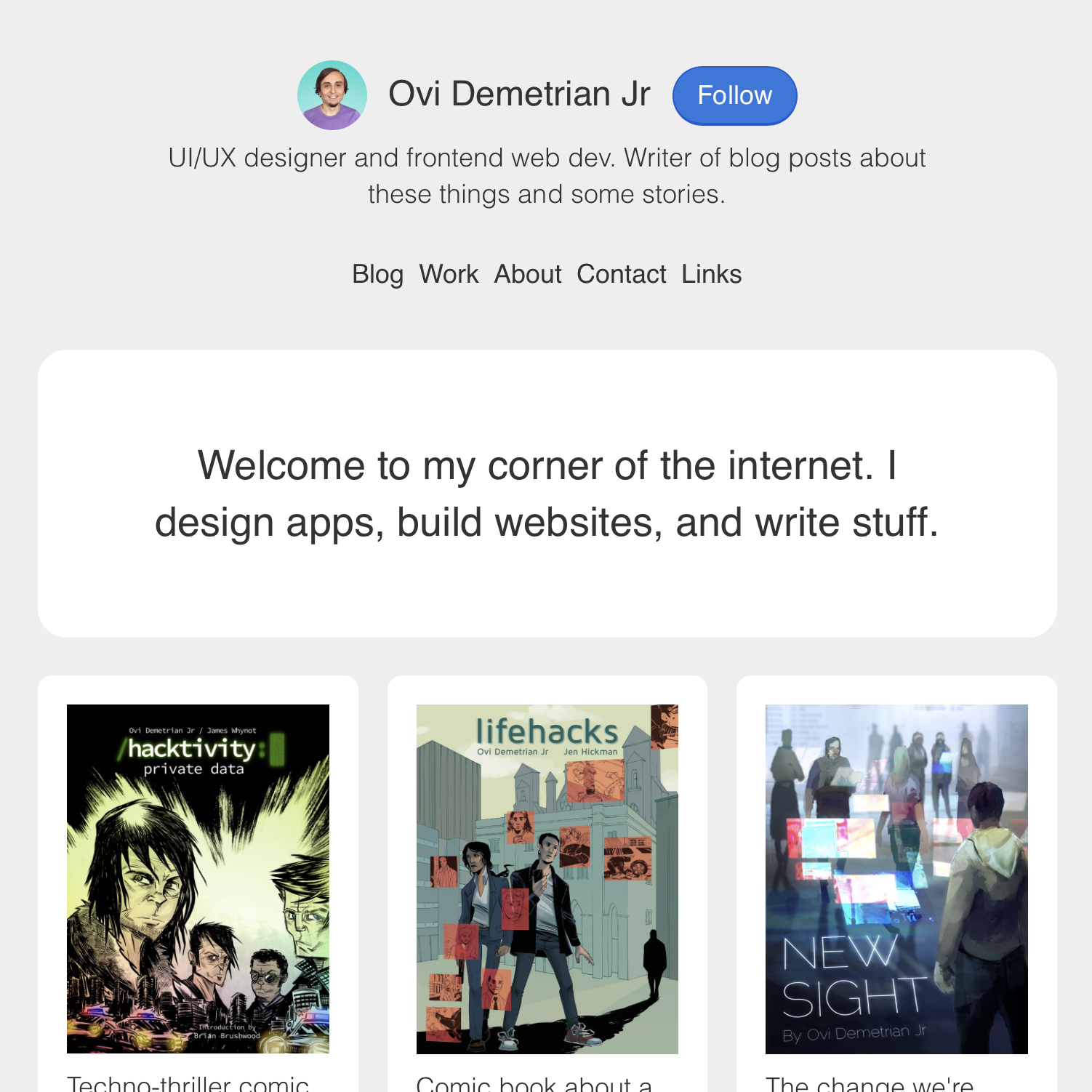 Screenshot of landing page example